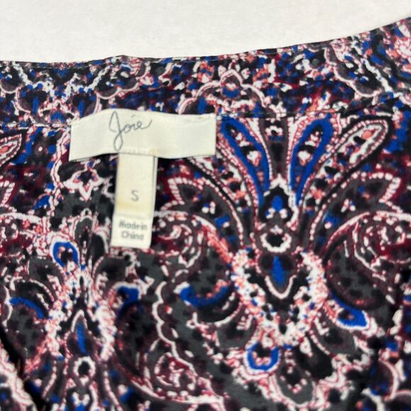 Joie Silk Blouse Small Long Sleeve Paisley Boho Artsy Romantic Flowy Shirt Top - Picture 5 of 11